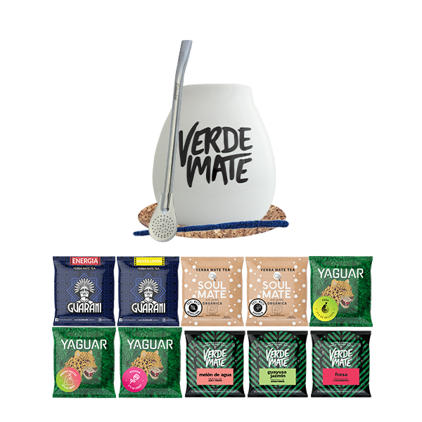 Setti Yerba Mate Vihreä 500g Gourd Bombilla 10x50g