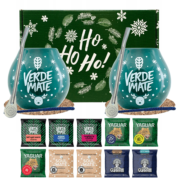 Joululahjasetti pariskunnille - Yerba Mate 10 x 50 g (500 g) + 2 x tarvikkeet + laatikko