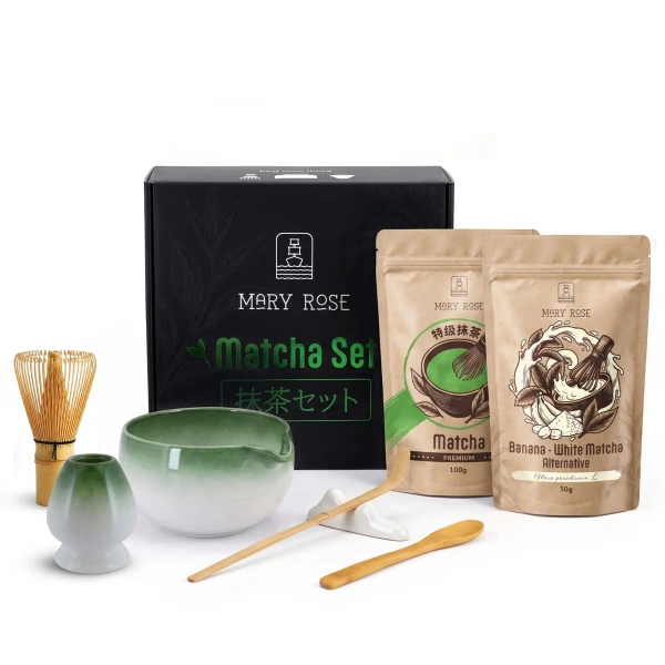 Lahjasetti värikkääseen Matcha Latteen: Matcha + White Matcha + tarvikkeet