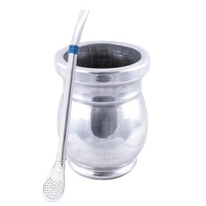 Palo Santo Mate Cup + Bombilla Anillo Sininen