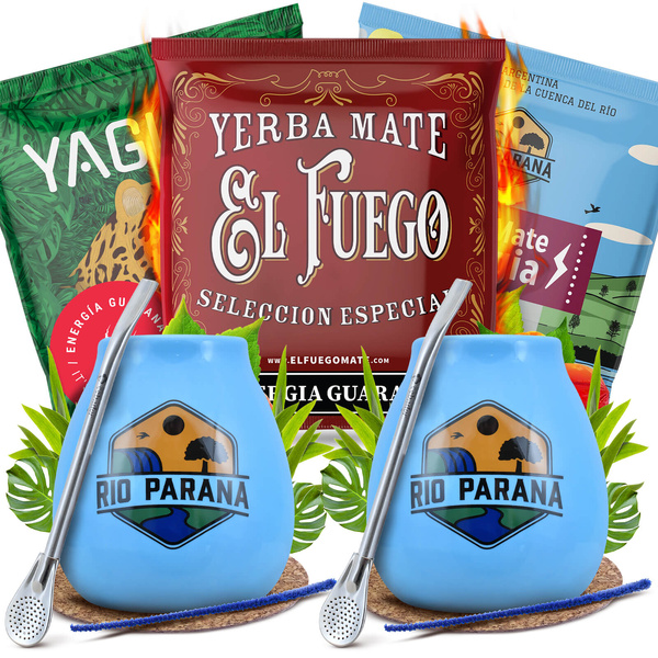 Yerba Mate Energia Set KAHDELLE Calabash Bombilla