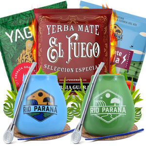 Yerba Mate Energia Set KAHDELLE Calabash Bombilla