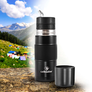 Yerbomos X ALL IN ONE - 450ml - Mate-kuppi, termos ja bombilla yhdessä (musta)