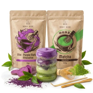 Setti värikkääseen Matcha Latteen: Matcha + Purple Matcha + tarvikkeet