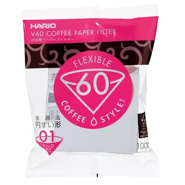 Paperisuodattimet Hario V60-01 tiputtimeen (100 kpl)