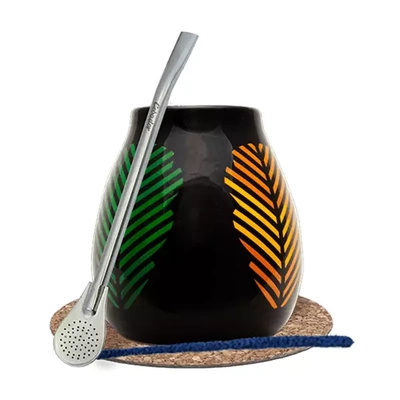 Setti värikäs Kurpitsa + Bombilla 19cm Yerba Mate