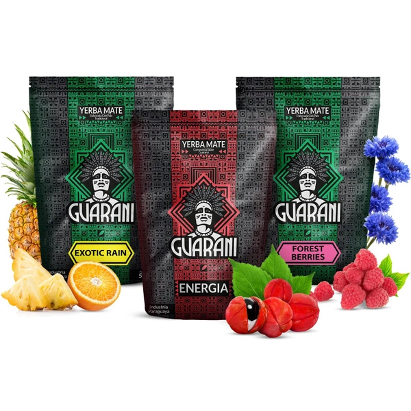 Yerba Mate Guarani energia- ja hedelmäsetti 3x500g