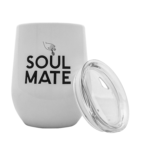 TermoLid - ruostumattomasta teräksestä valmistettu astia, jossa on kansi - Soul Mate (valkoinen) - 350 ml