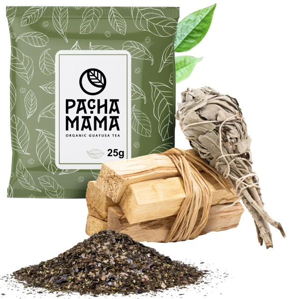 Palo santo suitsukesarja + Salvia nippu + Guayusa