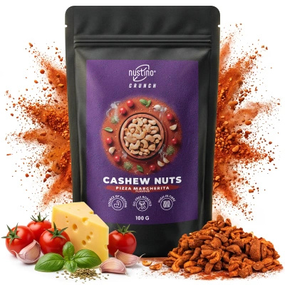 Nustino Crunch – Paahdetut cashewpähkinät – Pizza Margherita 100 g