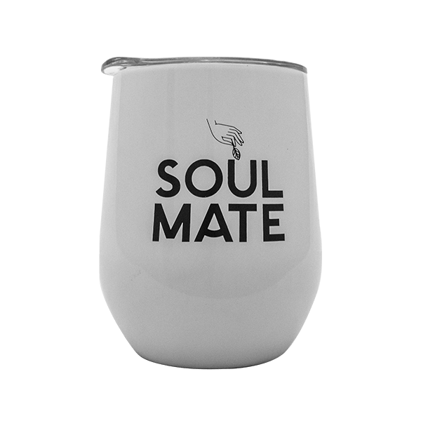 TermoLid - ruostumattomasta teräksestä valmistettu astia, jossa on kansi - Soul Mate (valkoinen) - 350 ml