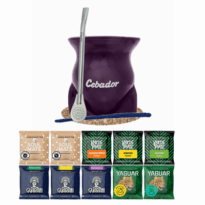 Yerba Mate setti 10x50g Calabash + Bombilla