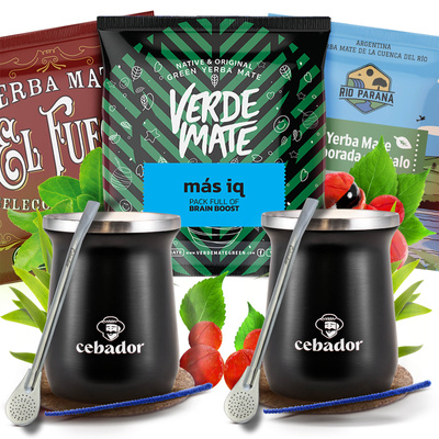 Yerba Mate setti kahdelle 3x50g 150g 2x TermoMate + 2x Bombilla