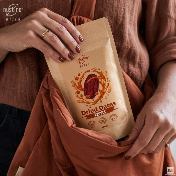 Nustino Bites – Kuivatut Taatelit – Caramel Peanut 100 g
