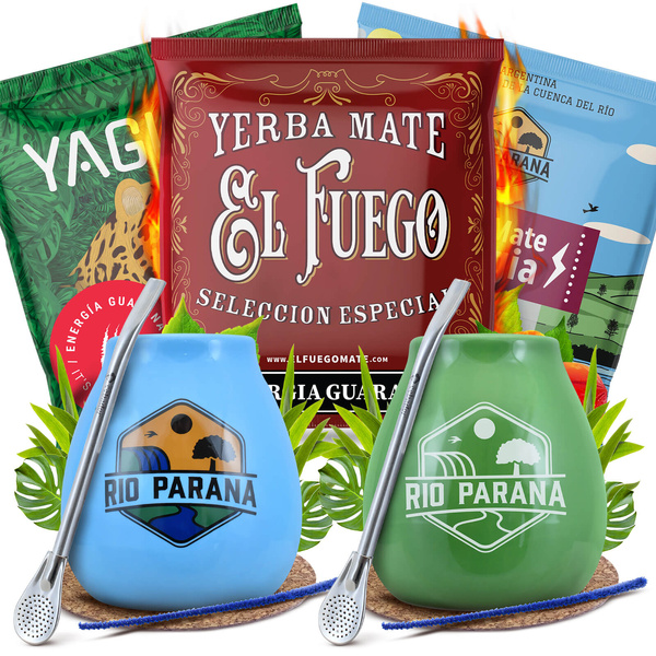 Yerba Mate Energia Set KAHDELLE Calabash Bombilla