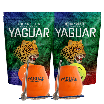 Yerba Mate setti Yaguar Naranja 500g + Yaguar Menta Limon 500g Yaguar Menta Limon 500g