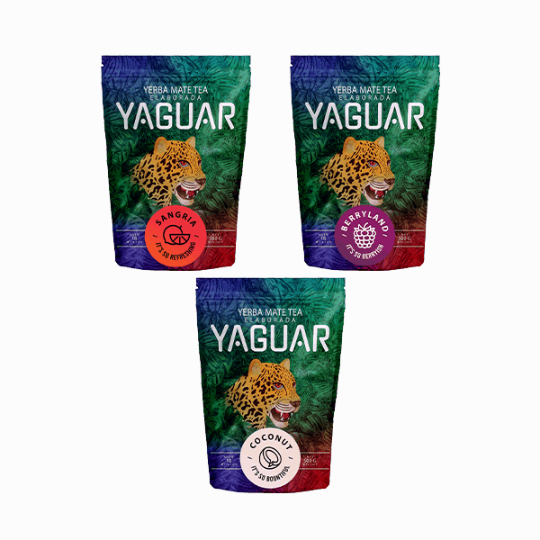 Trio yerba mate Yaguar aloitussarja aloittelijoille.