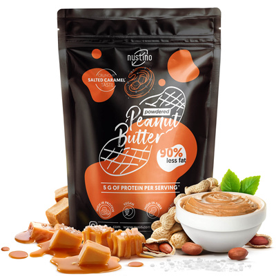 Nustino – Maapähkinävoi jauheena – Salty Caramel (ei lisättyä sokeria) 400 g