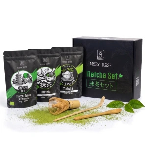 Lahjasetti: 3x japanilaista matchaa + bambutarvikkeet