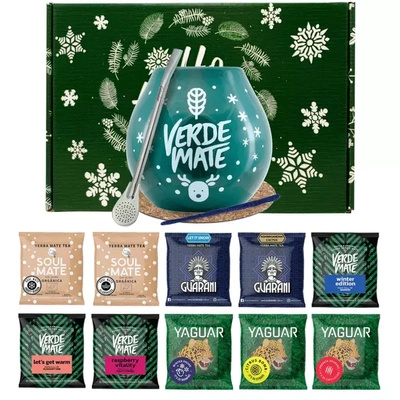 Yerba Mate setti 10x50g Talvinen kurkku Bombilla