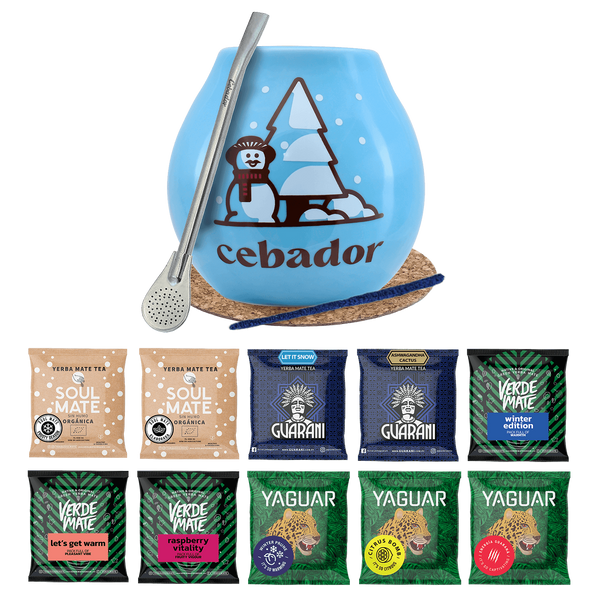 Yerba Mate Winer Set 10x50g Calabash + Bombilla