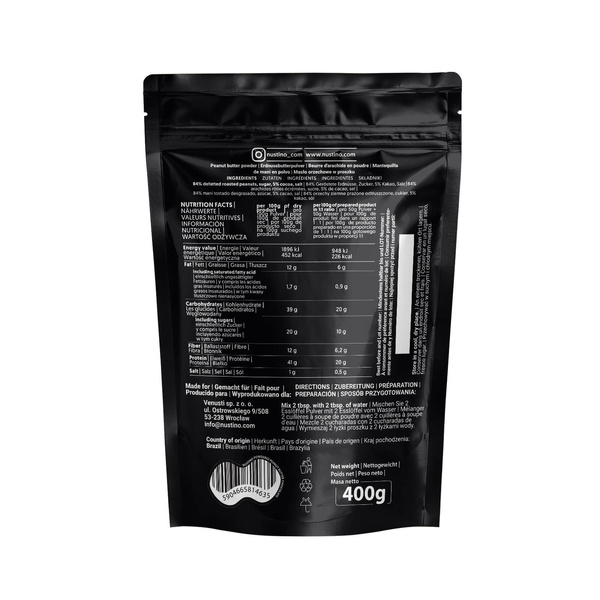Nustino - maapähkinävoijauhe - suklaa 400g