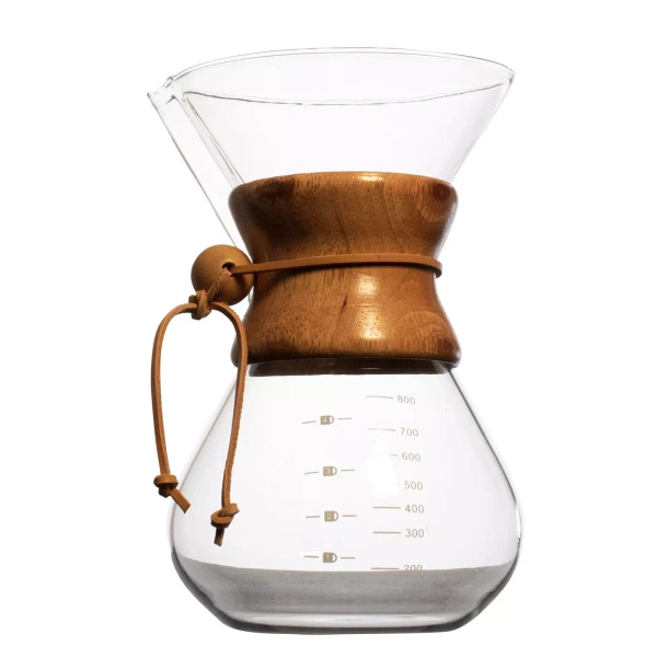 Chemex‑tyylinen kahvinvalmistin 800 ml + uudelleenkäytettävä suodatin