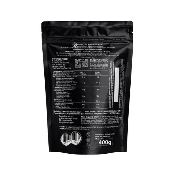 Nustino - maapähkinävoijauhe - kookos 400g