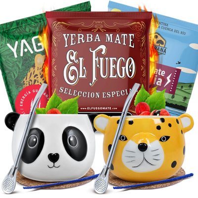 Yerba Mate Energia Set KAHDELLE Calabash Bombilla