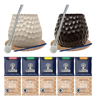 Pariskuntien setti Yerba Mate Matero Bombilla 10x50g