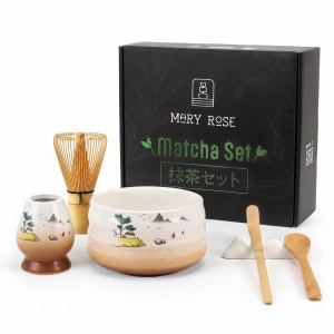 Lahjasetti: matcha-teen valmistustarvikkeet
