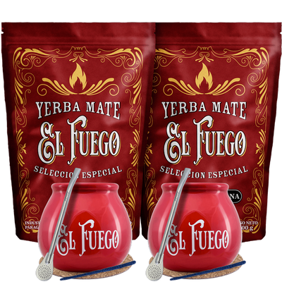 Yerba Mate El Fuego asetettu kahdelle Bombilla POWERille.