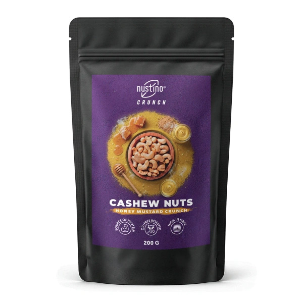 Nustino Crunch – Paahdetut cashewpähkinät – Honey Mustard Crunch 200 g