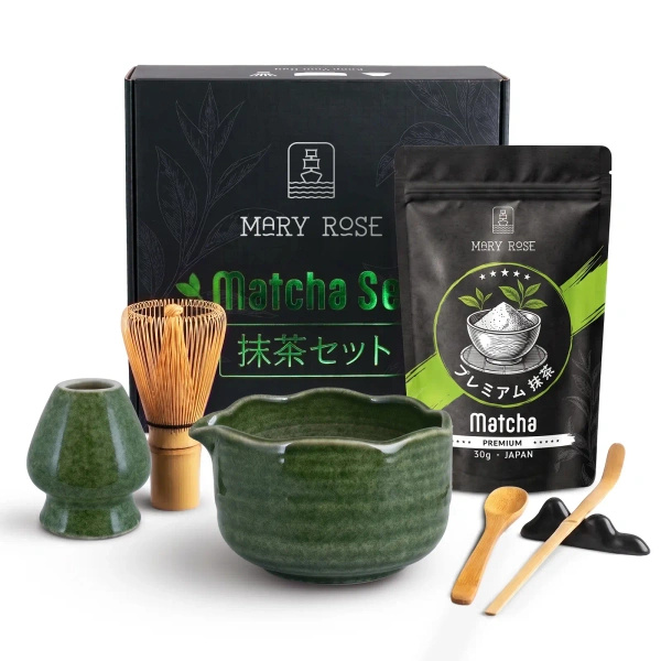 Lahjasetti: japanilaista premium-matchaa + matchawan + bambutarvikkeet