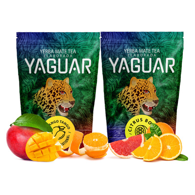 Yerba Mate Yaguar hedelmäinen Sitrus Mango 2x500g 1kg 1kg