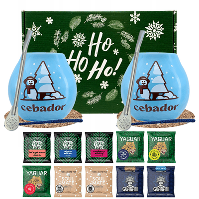 Joululahjasetti pariskunnille - Yerba Mate 10 x 50 g (500 g) + 2 x tarvikkeet + laatikko