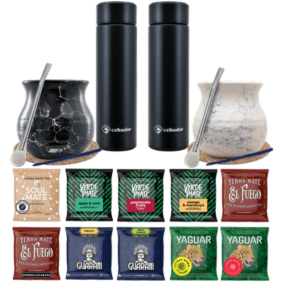 Yerba Mate Thermos Bombilla setti kahdelle 500g