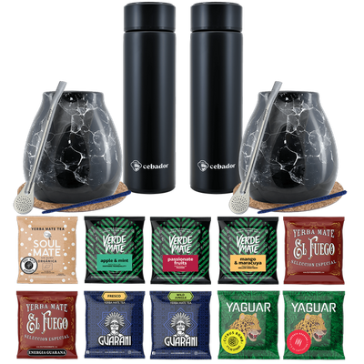 Yerba Mate Thermos Bombilla setti kahdelle 500g