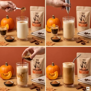 Pumpkin Spice Latte -setti: kahvi Bro Coffee Roastery Brazil Samba 1kg + Pumpkin Spice Latte Mix 100g