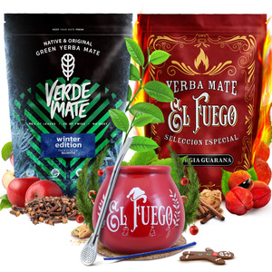 Yerba Mate Winter set Verde Mate El Fuego 2x500g + tarvikkeet