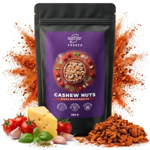 Nustino Crunch – Paahdetut cashewpähkinät – Pizza Margherita 200 g