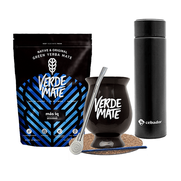 Set Yerba Verde Mate MAS IQ 500g termospullo Kurpitsa