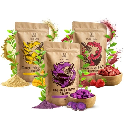 Värikäs matcha‑setti: Purple Matcha + Yellow Matcha + Red Matcha
