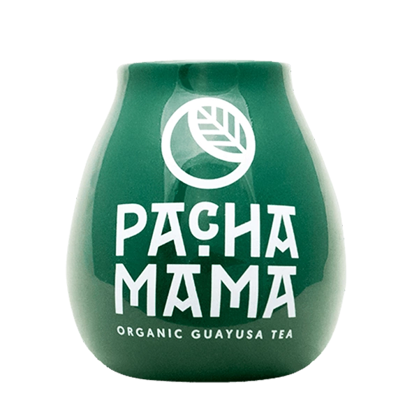 Vihreä keraaminen matekuppi Pachamama-logolla 350 ml