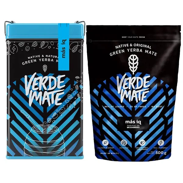 Yerbera Yerba Mate Verde Mate Mas IQ 2x500g Yerba Mate Verde Mate Mas IQ 2x500g