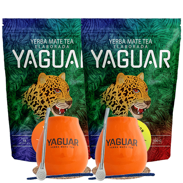 Yerba Mate setti Yaguar Naranja 500g + Yaguar Menta Limon 500g Yaguar Menta Limon 500g