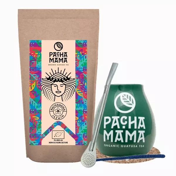 Setti Guayusa Pachamama Jazmín 100g + Kalebassi + Bombilla