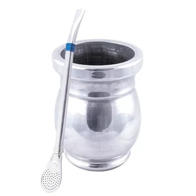 Palo Santo Mate Cup + Bombilla Anillo Sininen