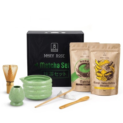Lahjasetti värikkääseen Matcha Latteen: Matcha + Yellow Matcha + tarvikkeet