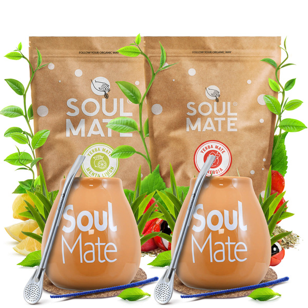 Set Yerba Soul Mate Bombilla Mate Cup kahdelle henkilölle